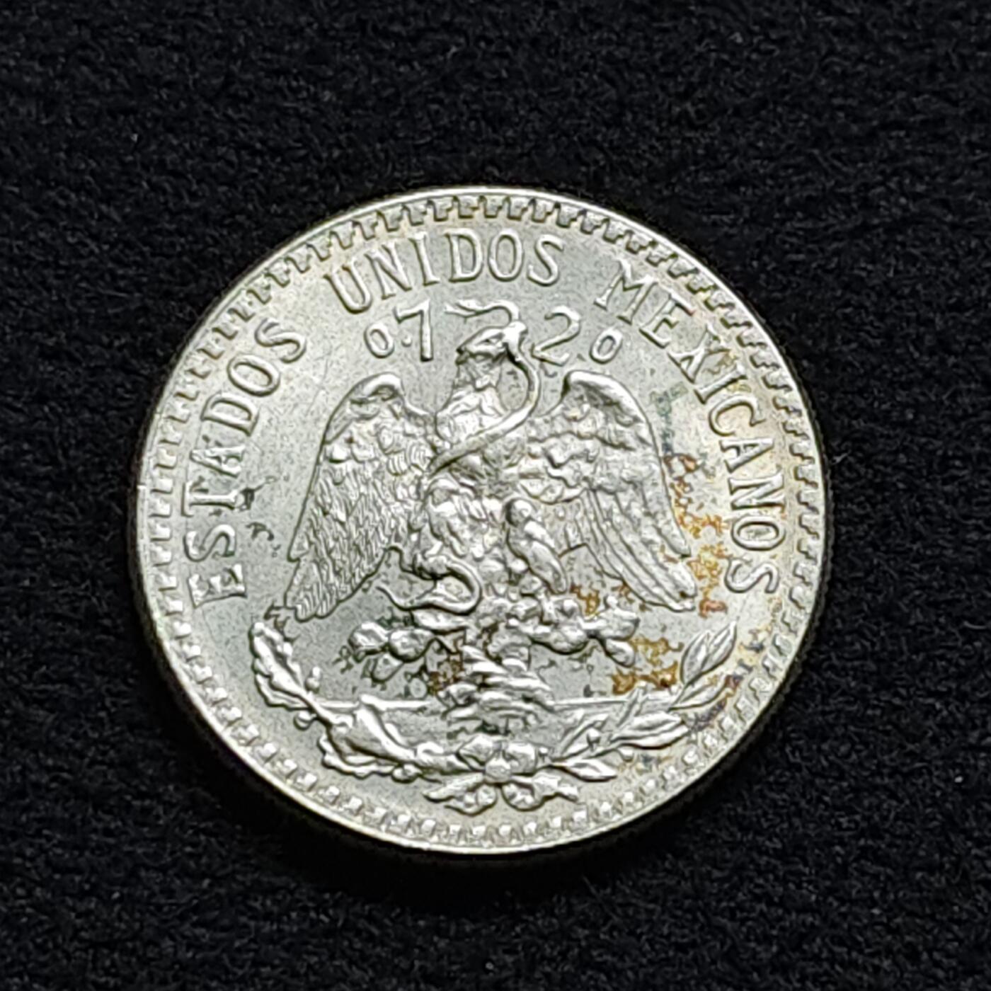 【全场包邮】纯粹捡漏拍470场（免费代拍第7场） 墨西哥1943年20分咬蛇鹰（19毫米3.33克）银币