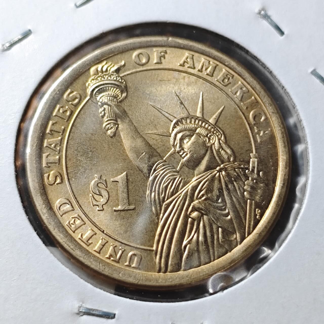 KK钱币收藏小铺  纪念币专场  2月预留时间 周末发货        2014美国第29届总统1元纪念币 