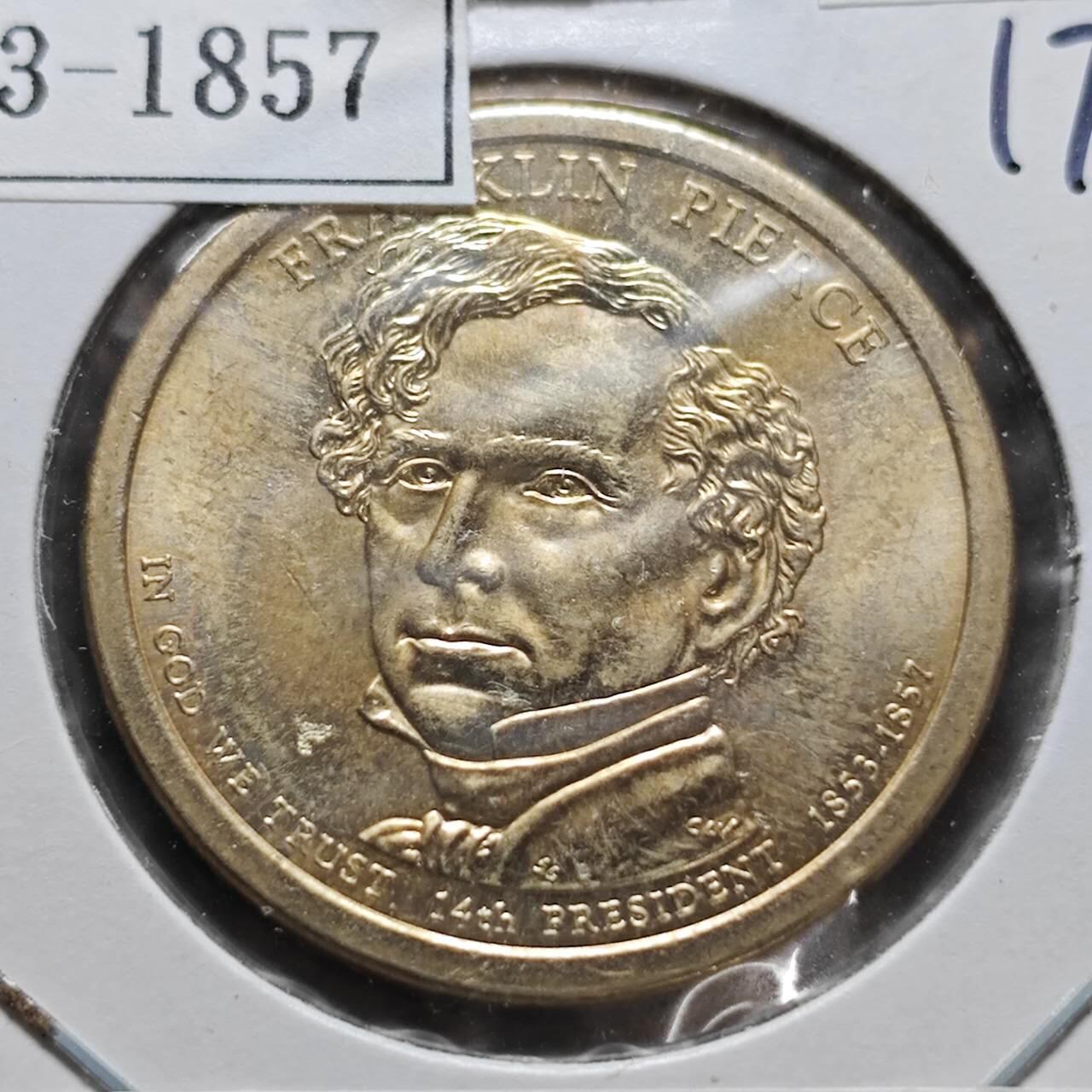 KK钱币收藏小铺  纪念币专场  2月预留时间 周末发货     2010美国第14届总统1元纪念币 