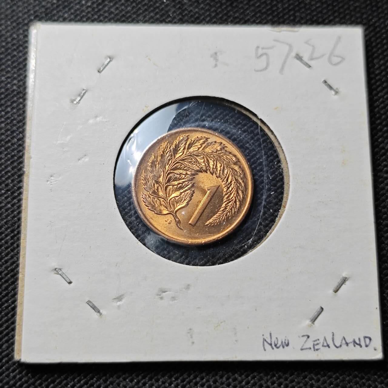 KK钱币收藏小铺  第357场  2月预留时间 周末发货 1971新西兰1分 好品铜币