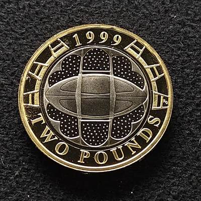 【全场包邮】纯粹捡漏拍470场（免费代拍第7场） - 英国1999年2镑橄榄球世界杯精制双色纪念币