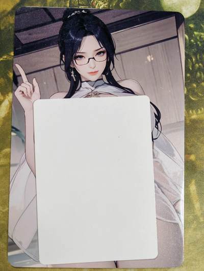 阳大大卡牌拍卖第77期（持续收拍品，周五晚上九点截拍，进群福利早知道） - 古风美女现代装 白衣眼镜娘 大雷露点照 限定典藏 镜面大磁卡