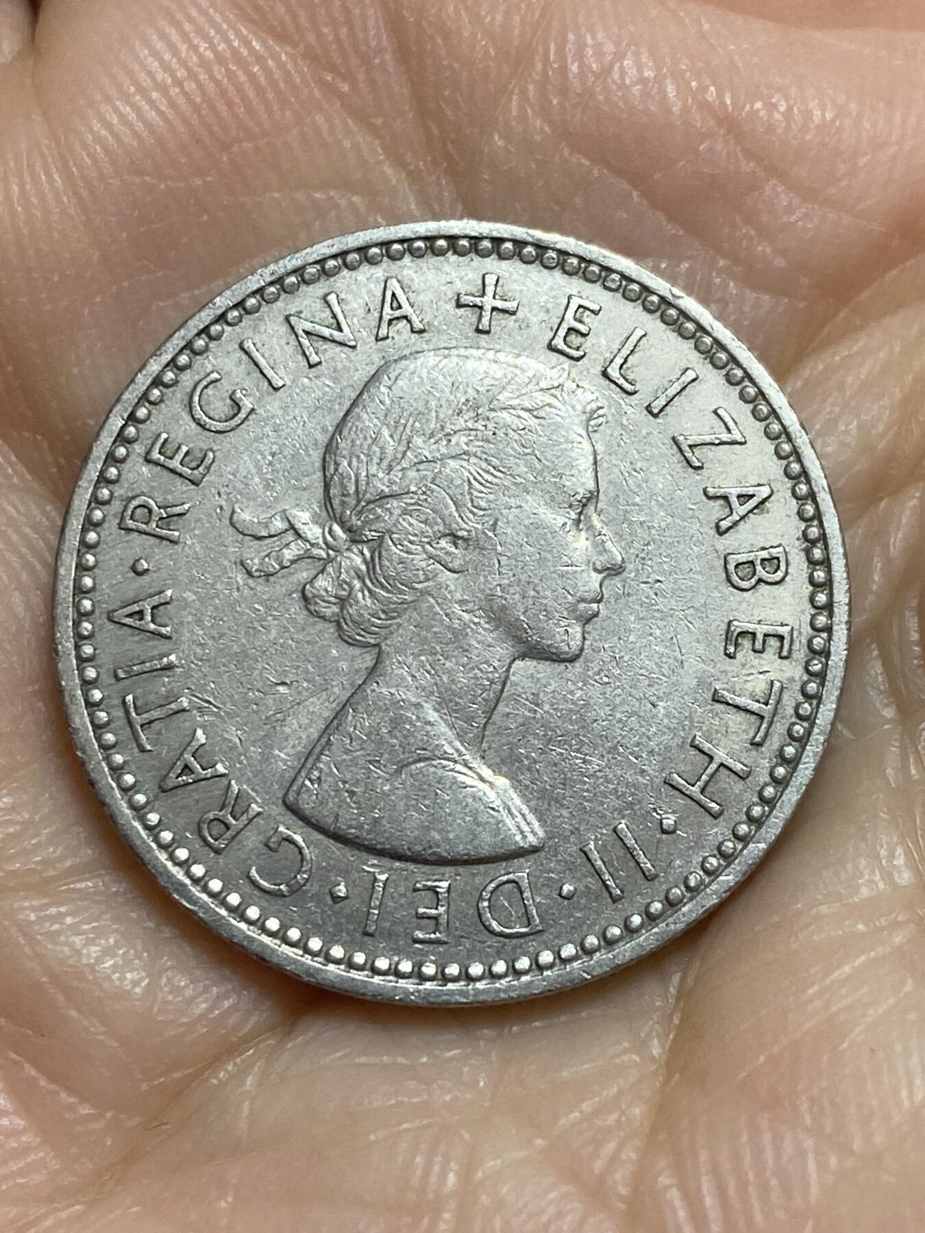 2025年第一百一十五场(总第一百四十一场）外国好品散币(免佣金) 少见年份–英国🇬🇧1959年1先令(伊丽莎白二世青年桂冠，苏格兰盾徽版，第二版)