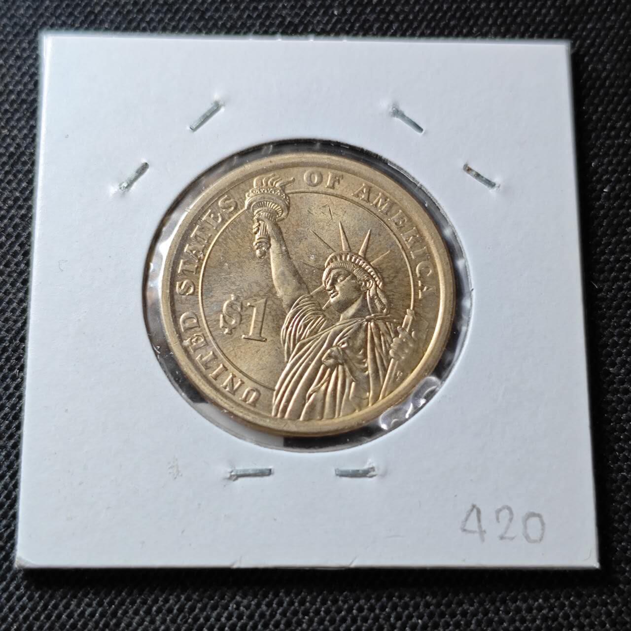 KK钱币收藏小铺  纪念币专场  2月预留时间 周末发货    2010美国第15届总统1元纪念币  