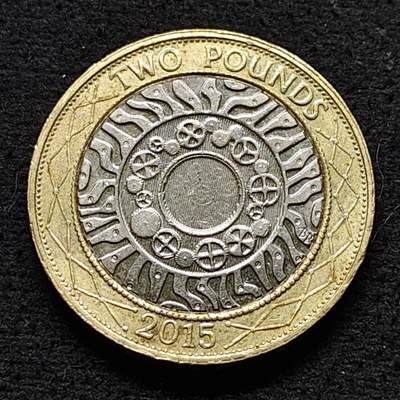【全场包邮】纯粹捡漏拍470场（免费代拍第7场） - 英国2015年机械时代2镑双色币