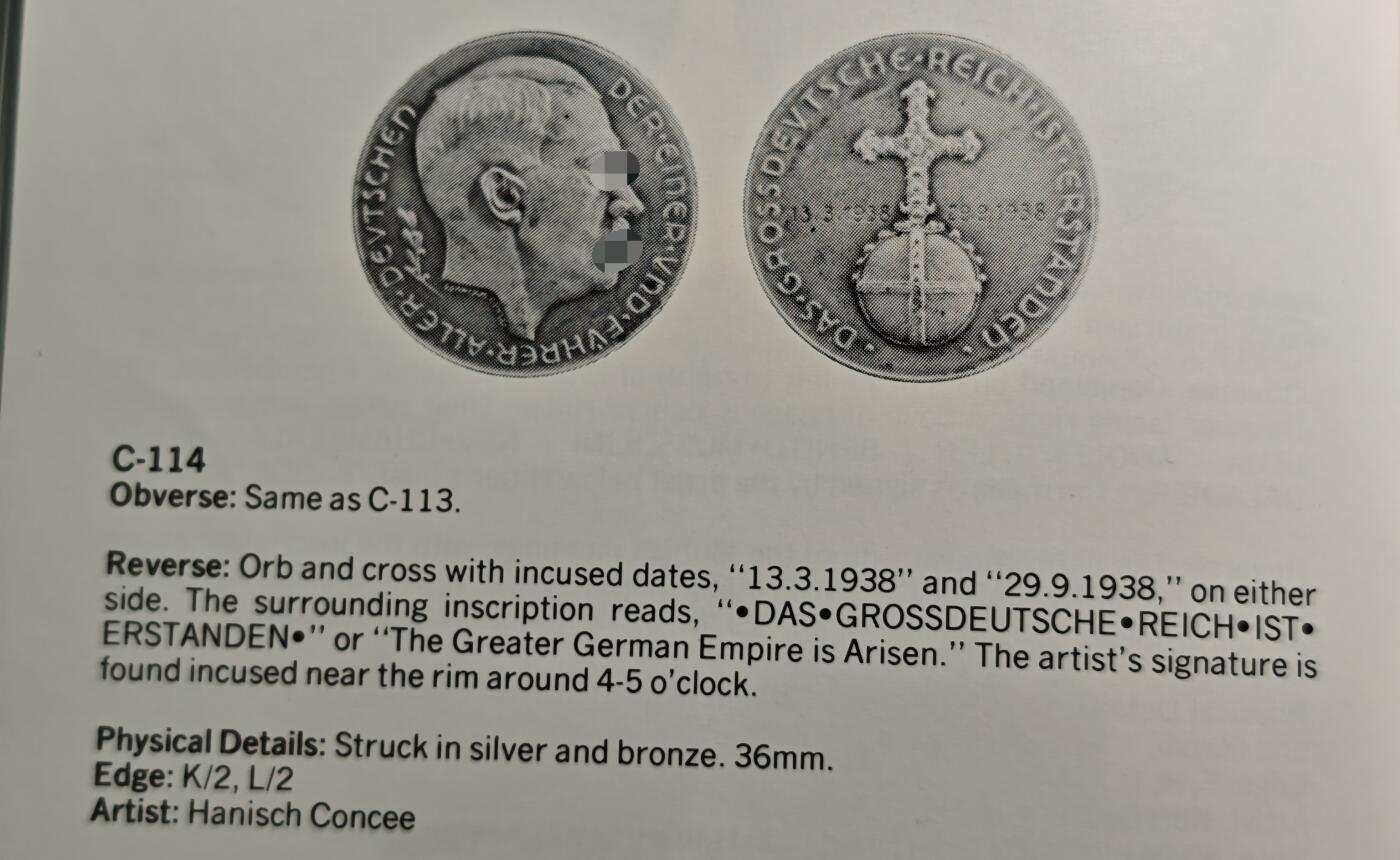 【德藏】世界币章拍卖第150期（拍品征集中~欢迎藏友联系） 1938年 德国第三帝国元首吞并奥地利纪念银章 直径约：36.1mm；重约：21.7g（原图请联系客服）