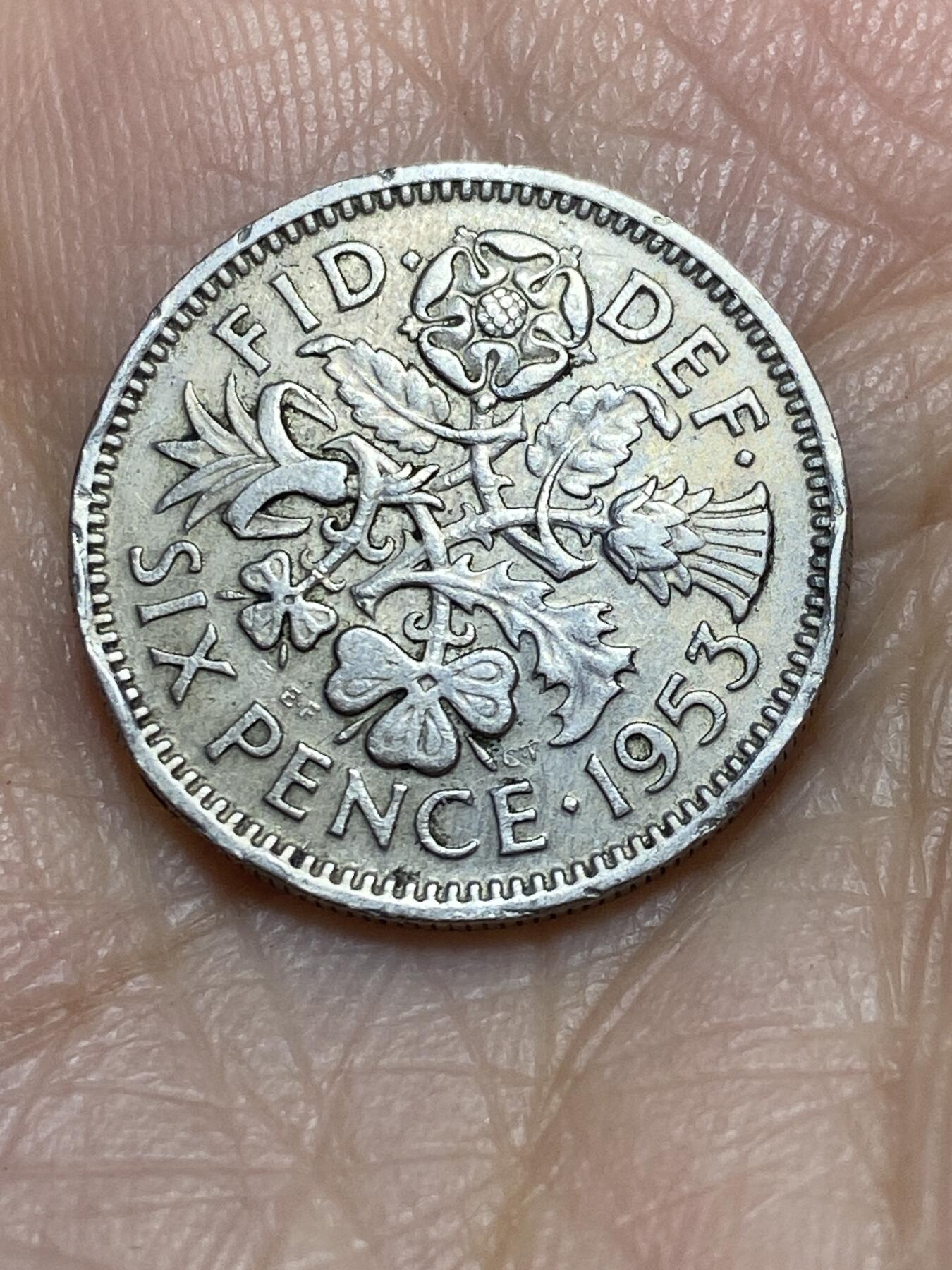 2025年第一百一十五场(总第一百四十一场）外国好品散币(免佣金) 英国🇬🇧1953单年份6便士(伊丽莎白二世加冕年，第一版)