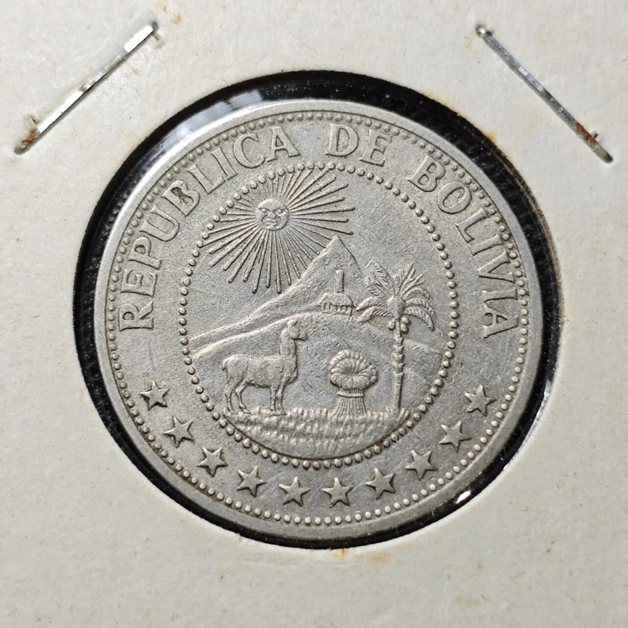 KK钱币收藏小铺  第357场  2月预留时间 周末发货 1968玻利维亚1 比索