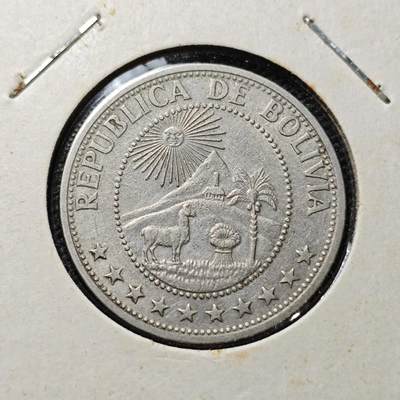 KK钱币收藏小铺  第357场  2月预留时间 周末发货 - 1968玻利维亚1 比索