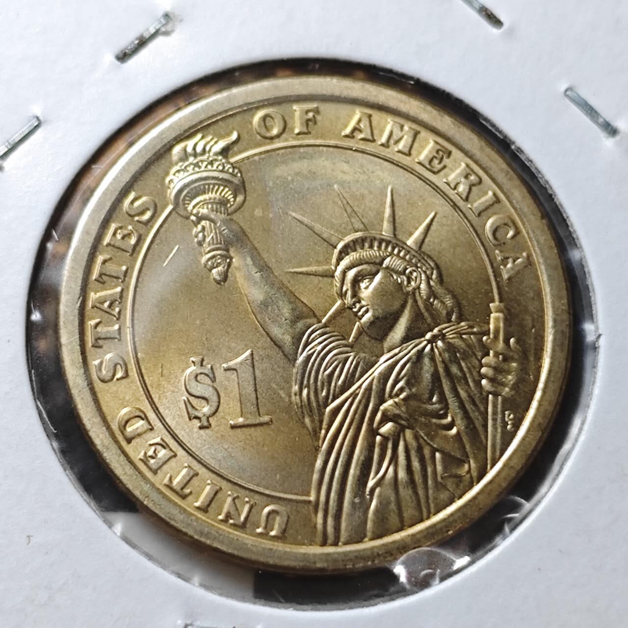 KK钱币收藏小铺  纪念币专场  2月预留时间 周末发货     2010美国第14届总统1元纪念币 