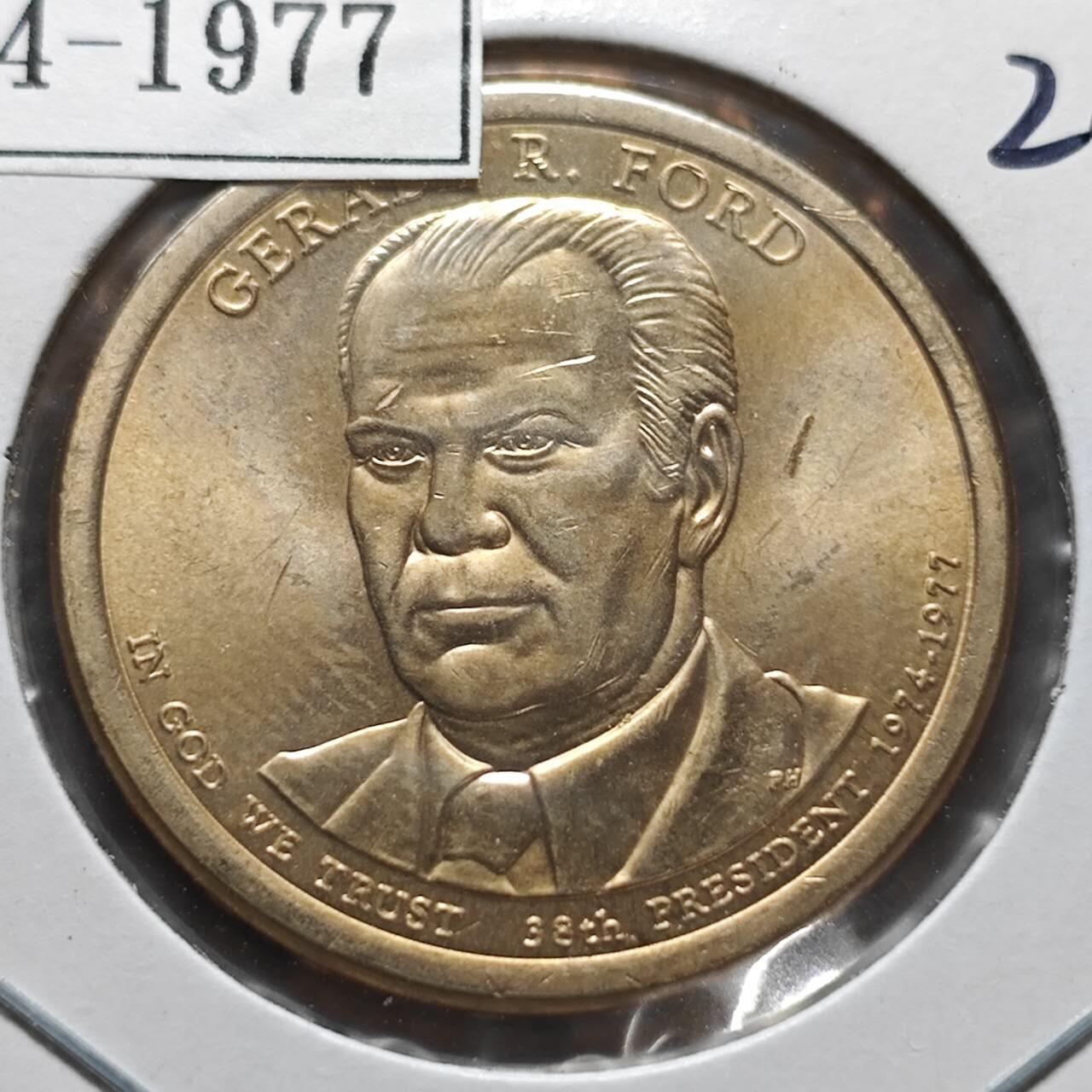 KK钱币收藏小铺  纪念币专场  2月预留时间 周末发货           2016美国第38届总统1元纪念币 