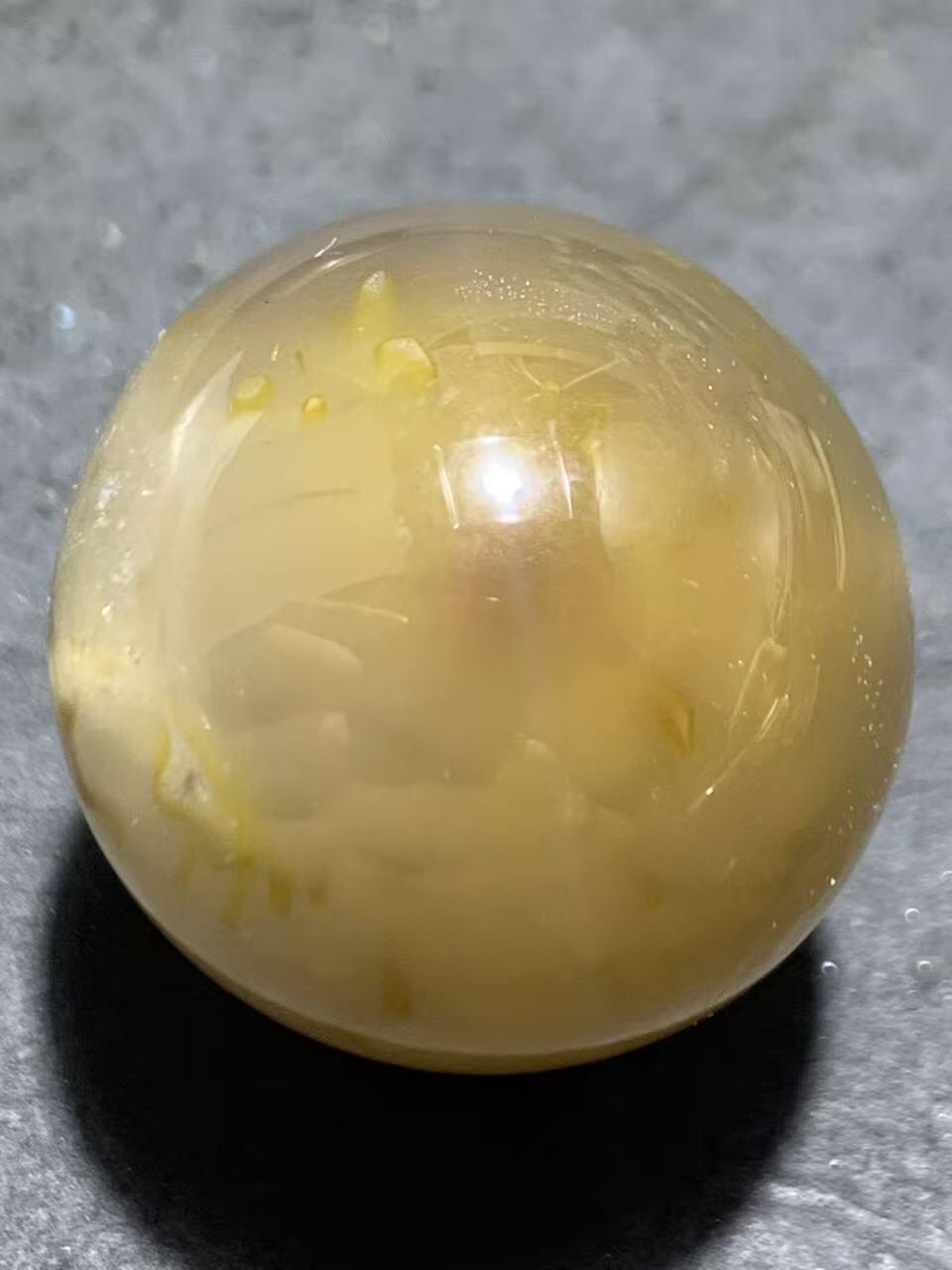 精美冰飘冻料高玉化糖心战国红玛瑙大圆珠一颗