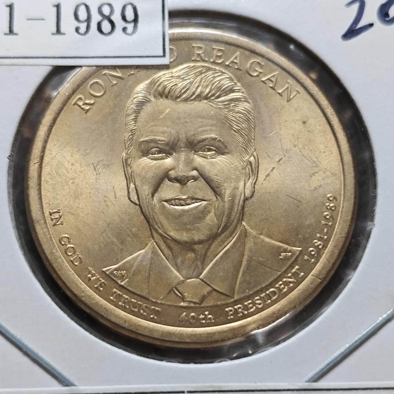 KK钱币收藏小铺  纪念币专场  2月预留时间 周末发货           2016美国第40届总统1元纪念币 