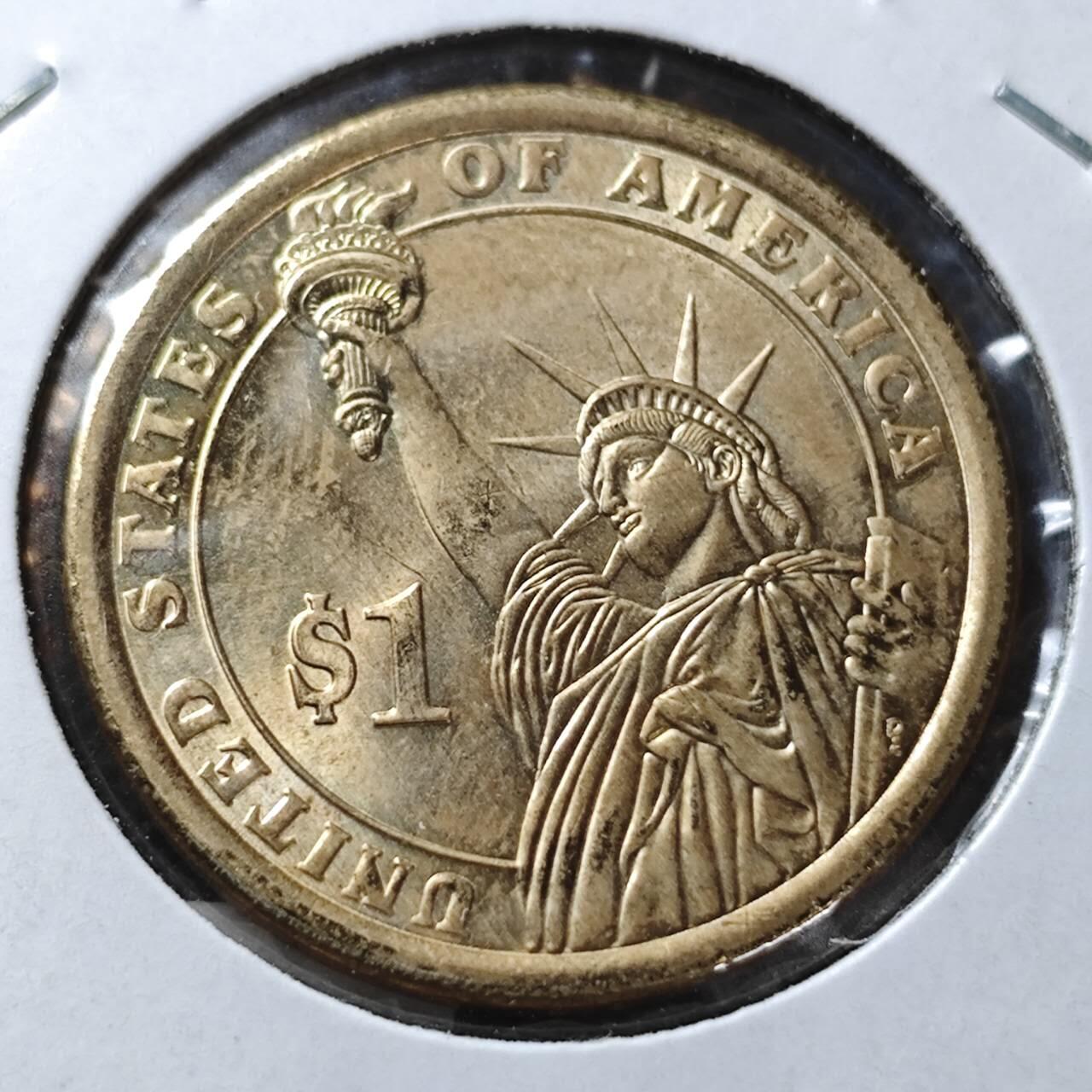 KK钱币收藏小铺  纪念币专场  2月预留时间 周末发货   2008美国第6届总统1元纪念币 