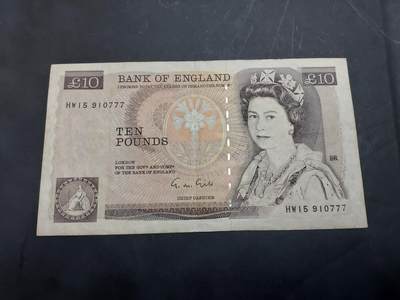 博彦收藏  11月5日 8点钱币专场 - 英国旧版10镑  流通品 777豹子号