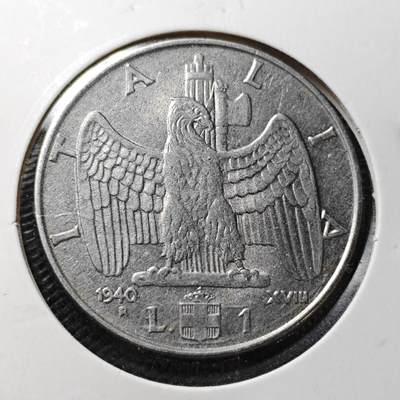 KK钱币收藏小铺  第357场  2月预留时间 周末发货 - 1940意大利1里拉 