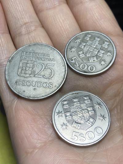 2025年第一百一十五场(总第一百四十一场）外国好品散币(免佣金) - 葡萄牙🇵🇹3枚：1980年25埃斯库多，1964年500元，1982年500元