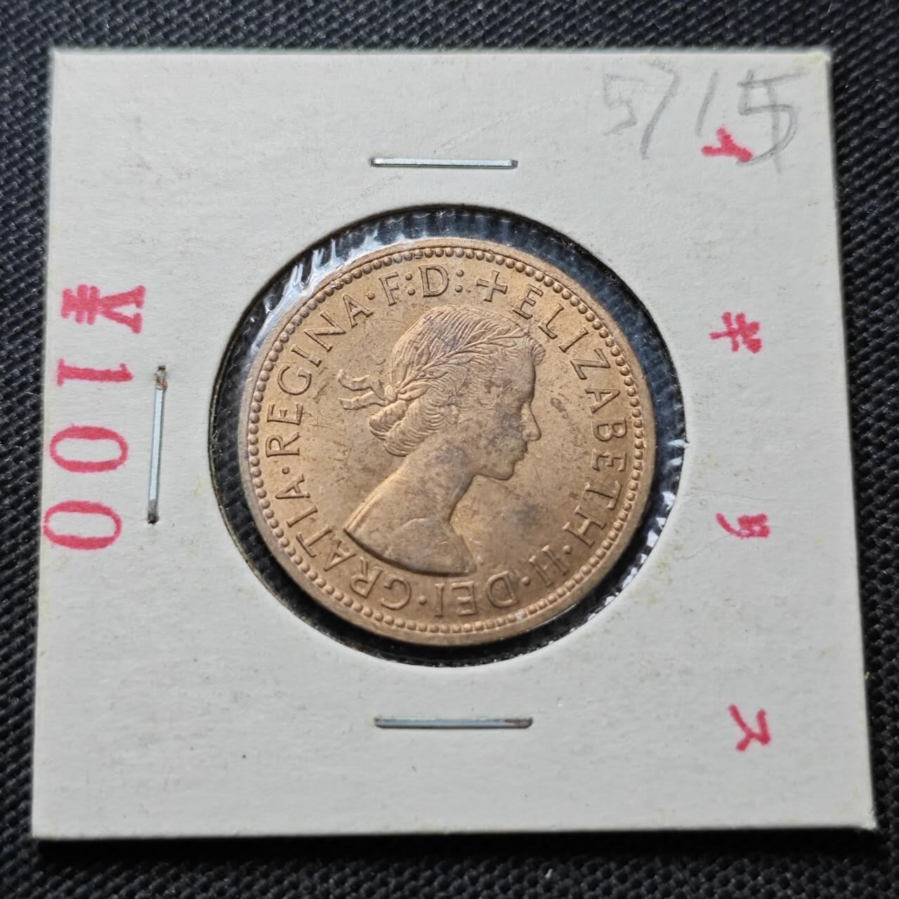 KK钱币收藏小铺  第357场  2月预留时间 周末发货 1967英国1/2半便士 好品