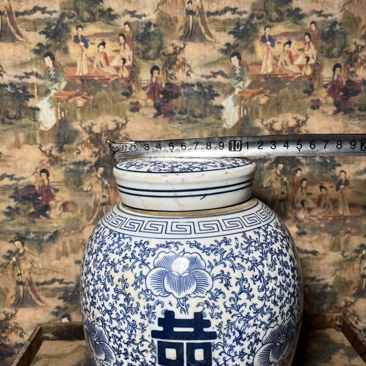 仿康熙年制喜字罐