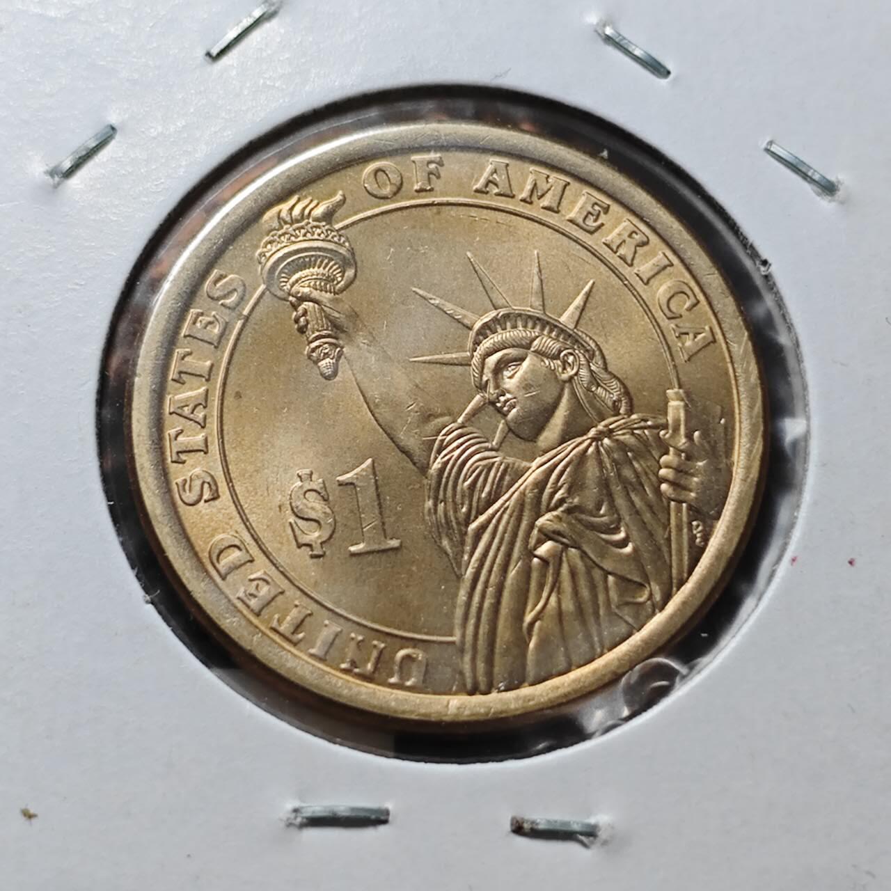 KK钱币收藏小铺  纪念币专场  2月预留时间 周末发货          2015美国第34届总统1元纪念币 