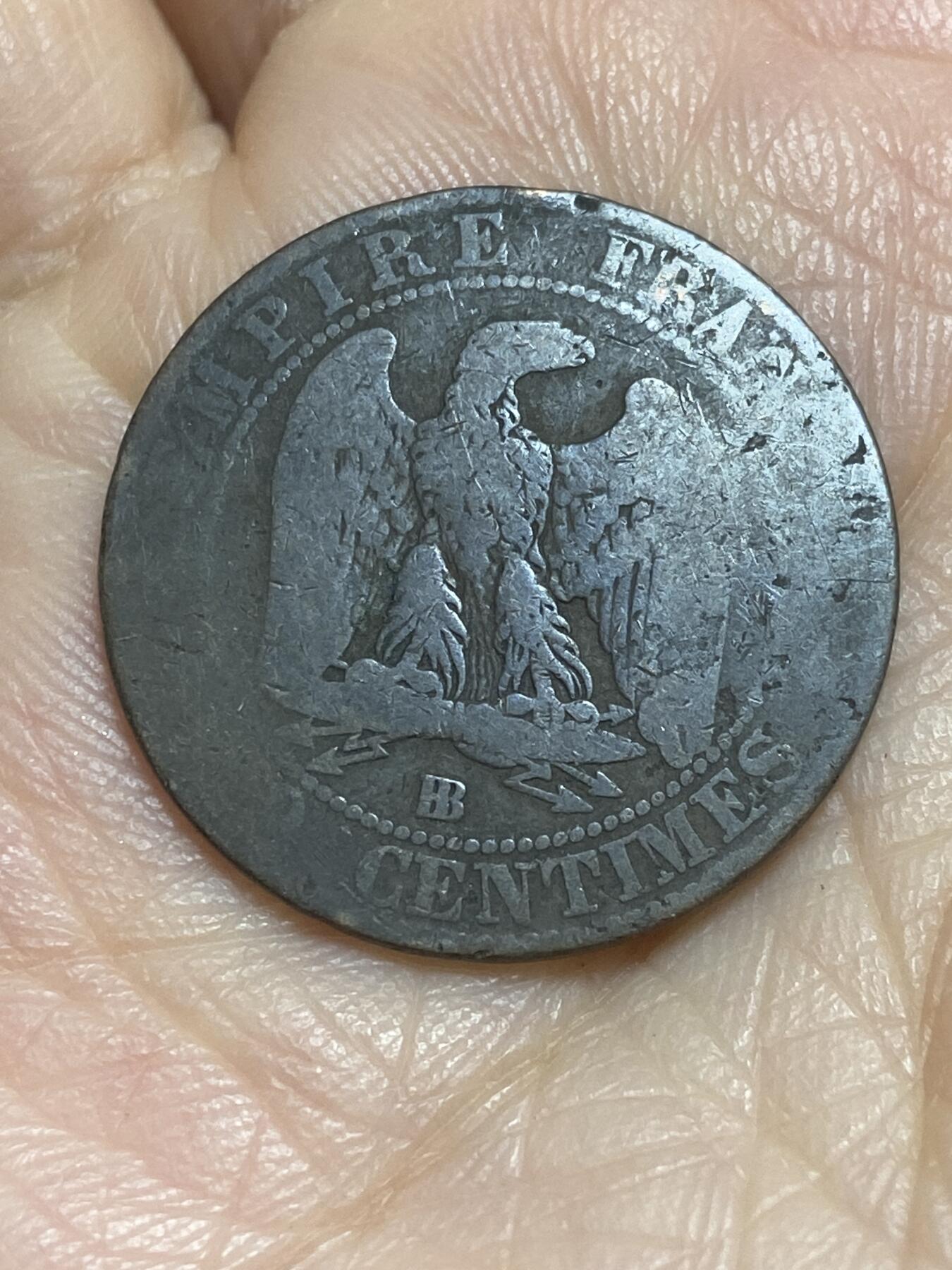 2025年第一百一十五场(总第一百四十一场）外国好品散币(免佣金) 法兰西第二帝国1856年5生丁(拿破仑三世第一版，BB标斯特拉斯堡造)