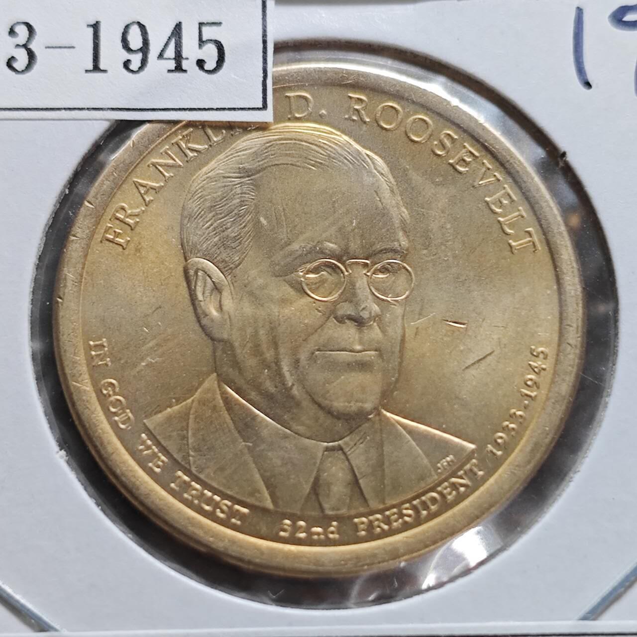 KK钱币收藏小铺  纪念币专场  2月预留时间 周末发货         2014美国第32届总统1元纪念币 