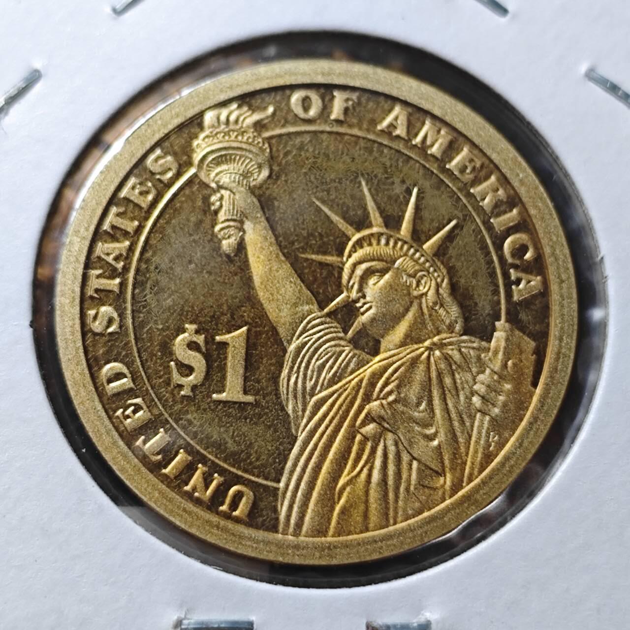 KK钱币收藏小铺  纪念币专场  2月预留时间 周末发货       2012美国第23届总统1元纪念币 精制币