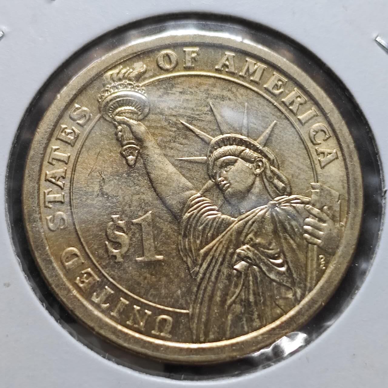 KK钱币收藏小铺  纪念币专场  2月预留时间 周末发货     2010美国第14届总统1元纪念币 