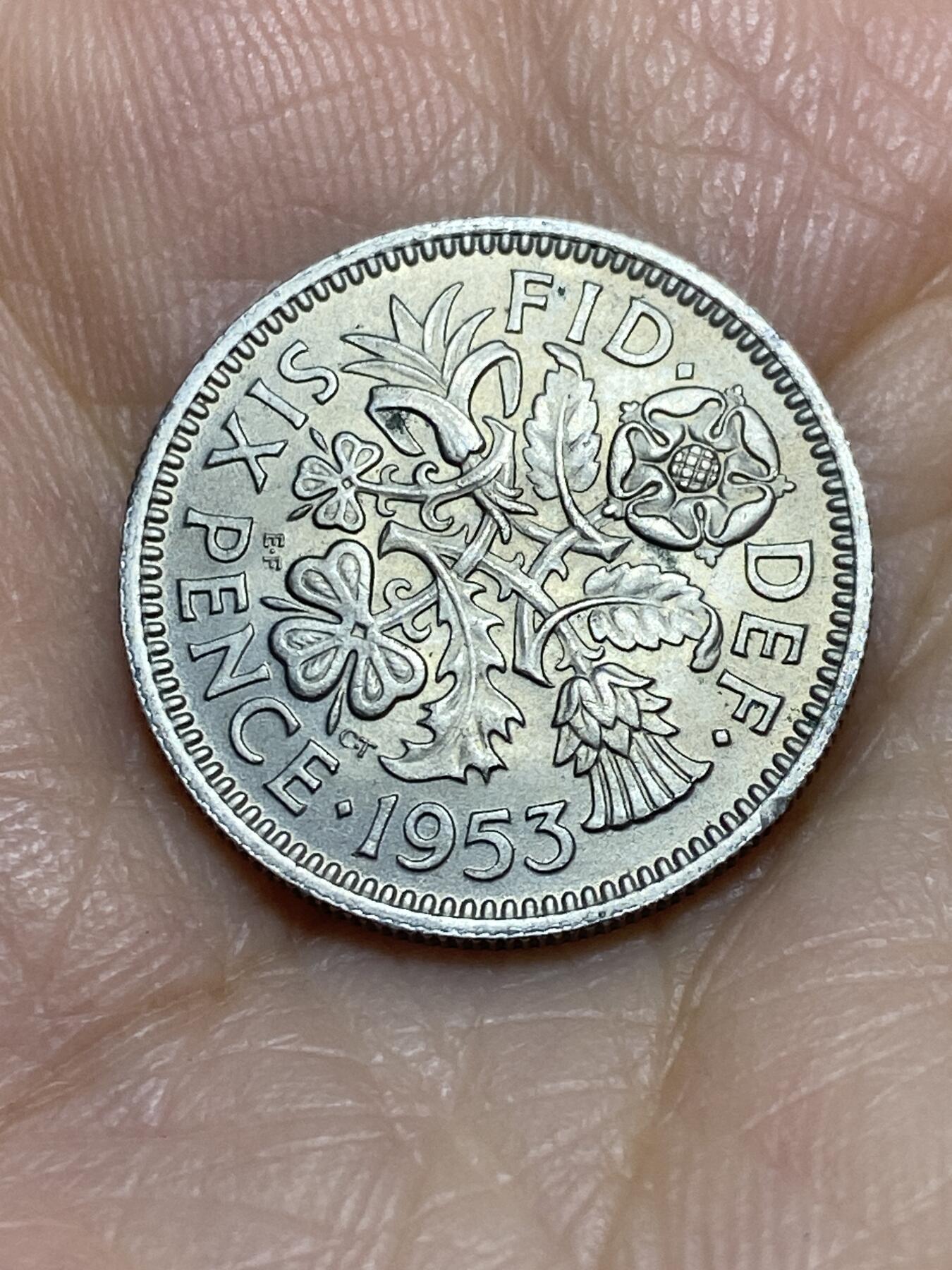 2025年第一百一十五场(总第一百四十一场）外国好品散币(免佣金) 英国🇬🇧1953单年份6便士(伊丽莎白二世加冕年，第一版)