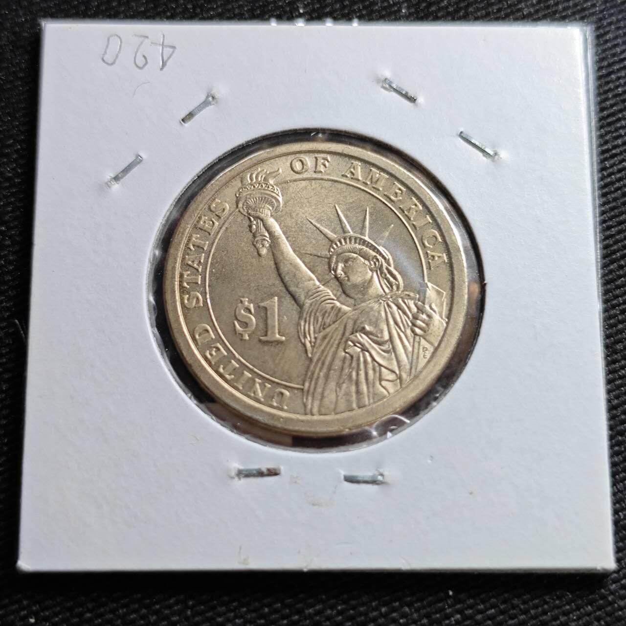 KK钱币收藏小铺  纪念币专场  2月预留时间 周末发货     2010美国第15届总统1元纪念币 