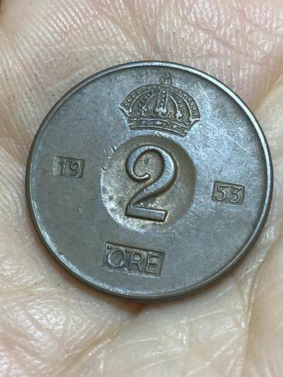 2025年第一百一十五场(总第一百四十一场）外国好品散币(免佣金) - 瑞典🇸🇪1953年2欧尔(古斯塔夫六世时期，早期TS版)