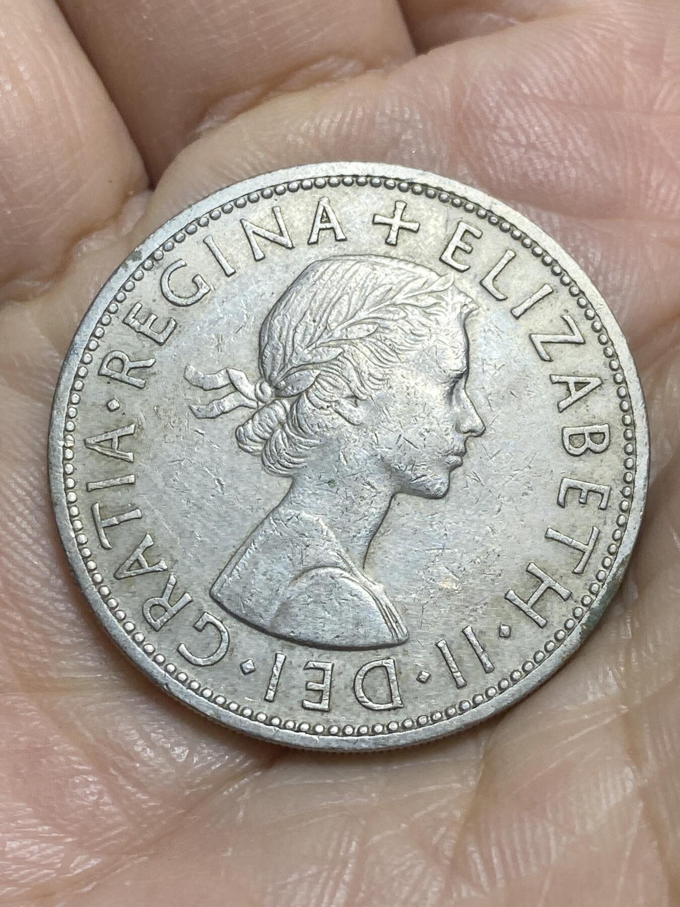 2025年第一百一十五场(总第一百四十一场）外国好品散币(免佣金) 英国🇬🇧1962年半克朗(伊丽莎白二世青年桂冠，第二版)
