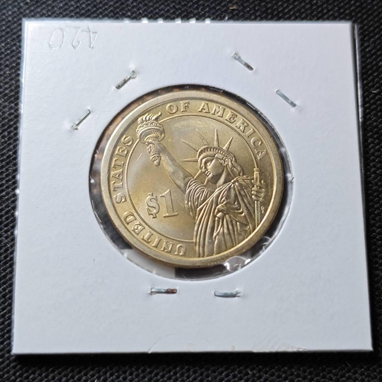 KK钱币收藏小铺  纪念币专场  2月预留时间 周末发货     2010美国第14届总统1元纪念币 