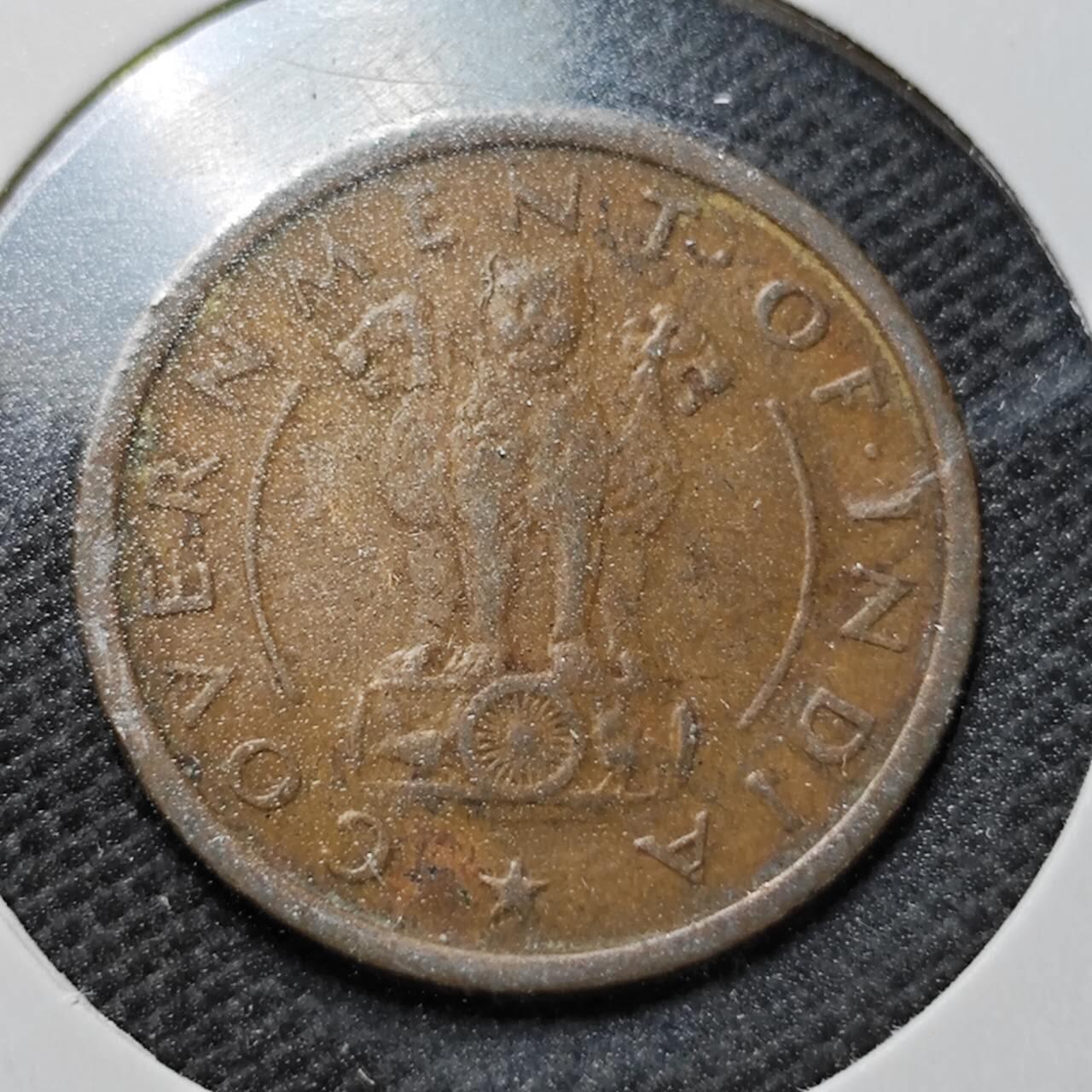 KK钱币收藏小铺  第357场  2月预留时间 周末发货 1952印度1派沙 小马