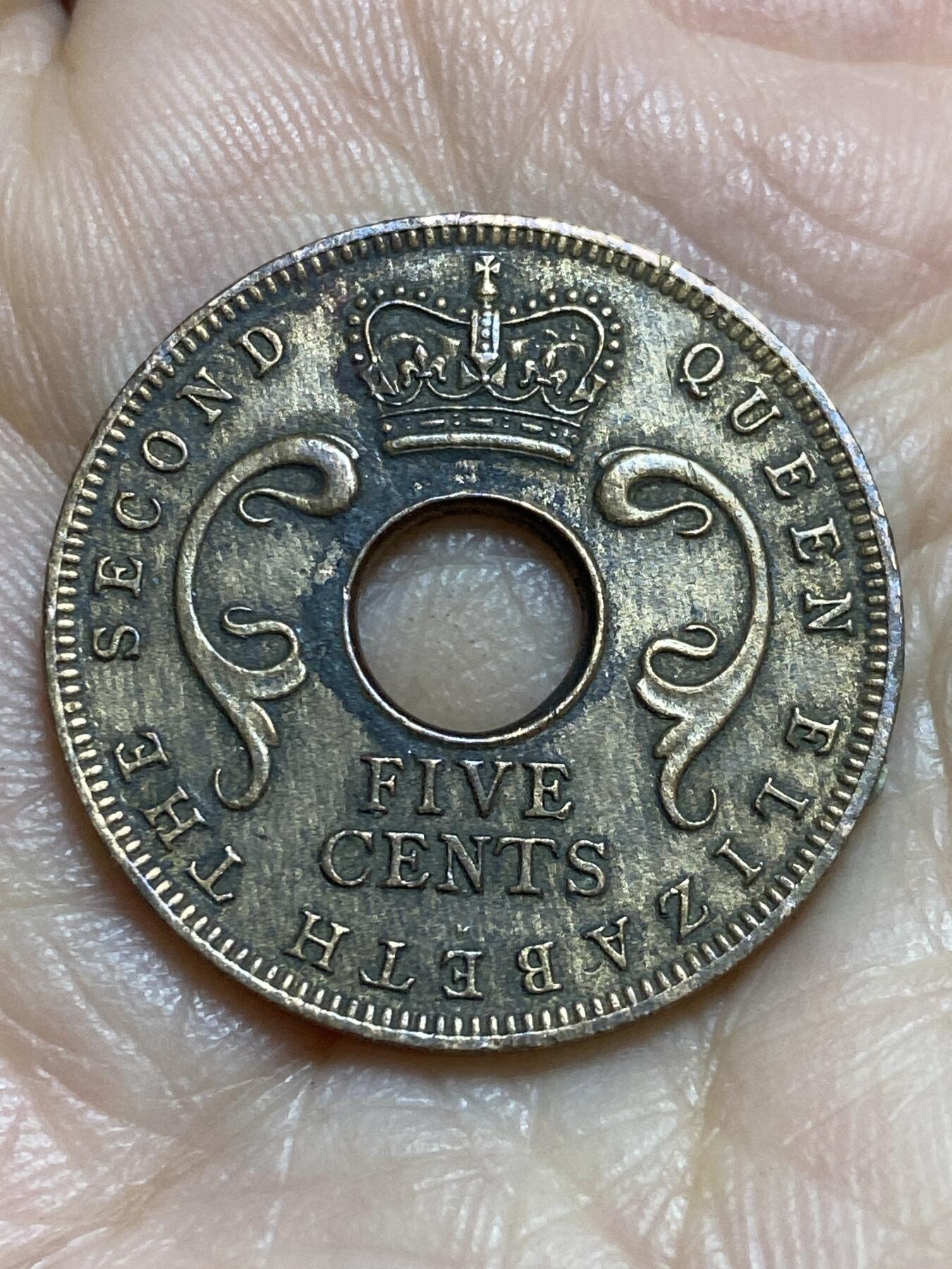 2025年第一百一十五场(总第一百四十一场）外国好品散币(免佣金) 英属东非1957年5分(伊丽莎白二世时期)