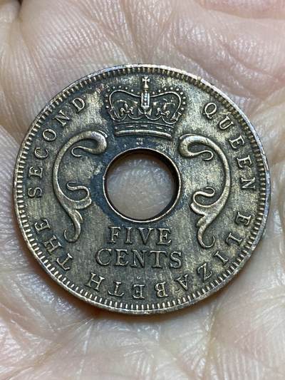 2025年第一百一十五场(总第一百四十一场）外国好品散币(免佣金) - 英属东非1957年5分(伊丽莎白二世时期)