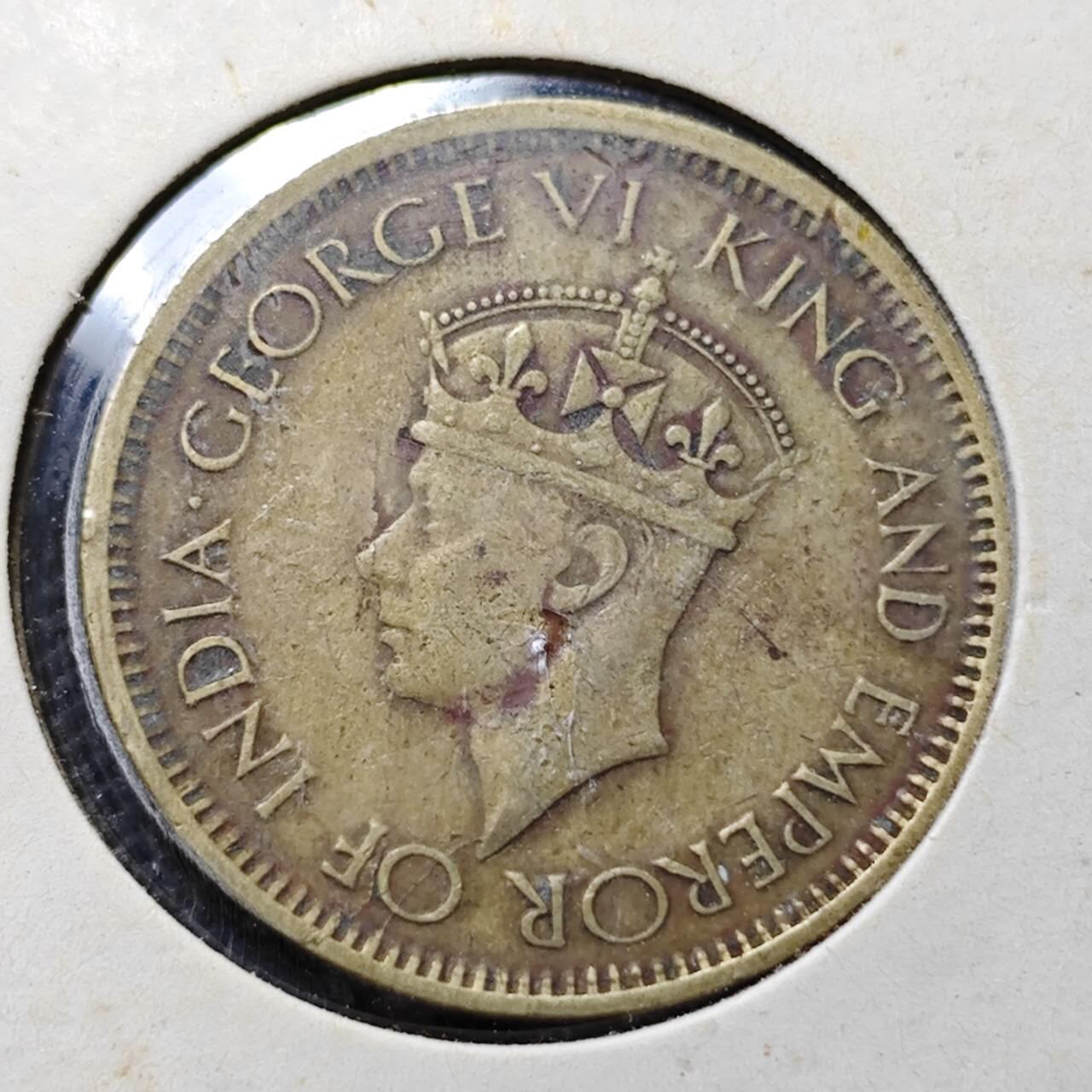 KK钱币收藏小铺  第357场  2月预留时间 周末发货 1943英属锡兰50分 