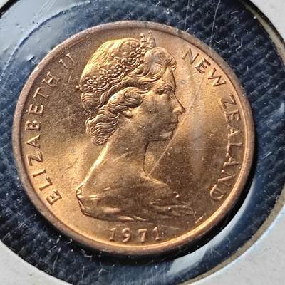 KK钱币收藏小铺  第357场  2月预留时间 周末发货 - 1971新西兰1分 好品铜币