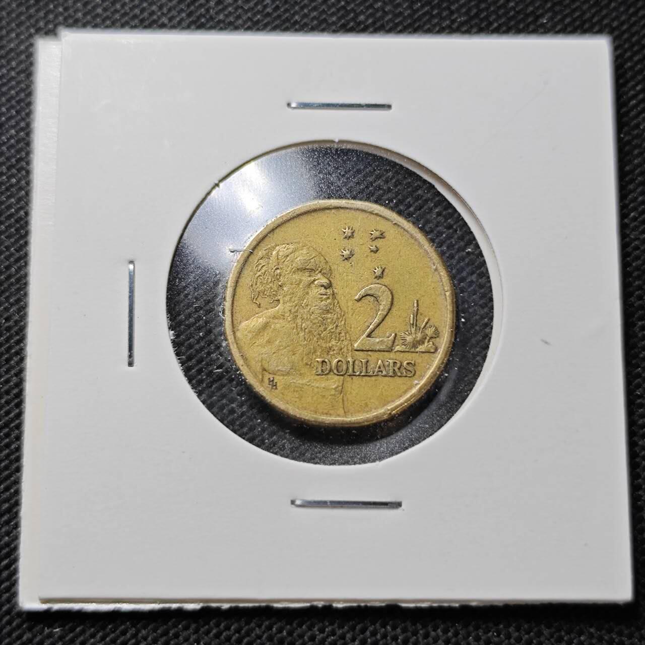 KK钱币收藏小铺  第357场  2月预留时间 周末发货 1988澳大利亚土著人2元 