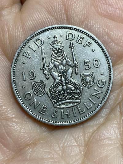 2025年第一百一十五场(总第一百四十一场）外国好品散币(免佣金) - 英国🇬🇧1950年1先令(乔治六世第三版，苏格兰坐狮版)