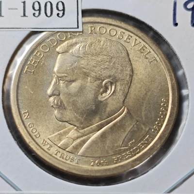 KK钱币收藏小铺  纪念币专场  2月预留时间 周末发货 -        2013美国第26届总统1元纪念币 