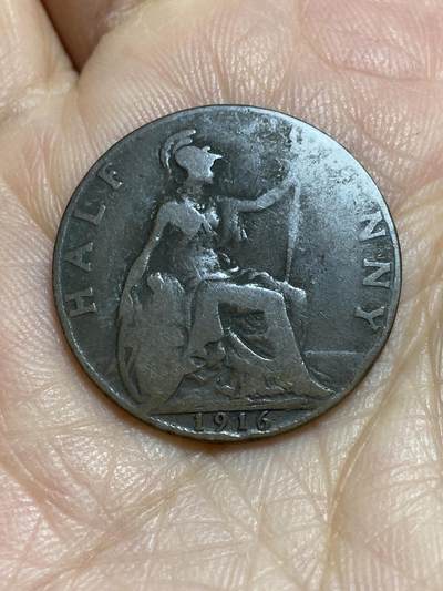 2025年第一百一十五场(总第一百四十一场）外国好品散币(免佣金) - 英国🇬🇧1916年半便士(乔治五世第一版)