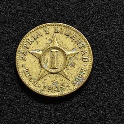 【全场包邮】纯粹捡漏拍470场（免费代拍第7场） - 古巴1943年五星1分铜币