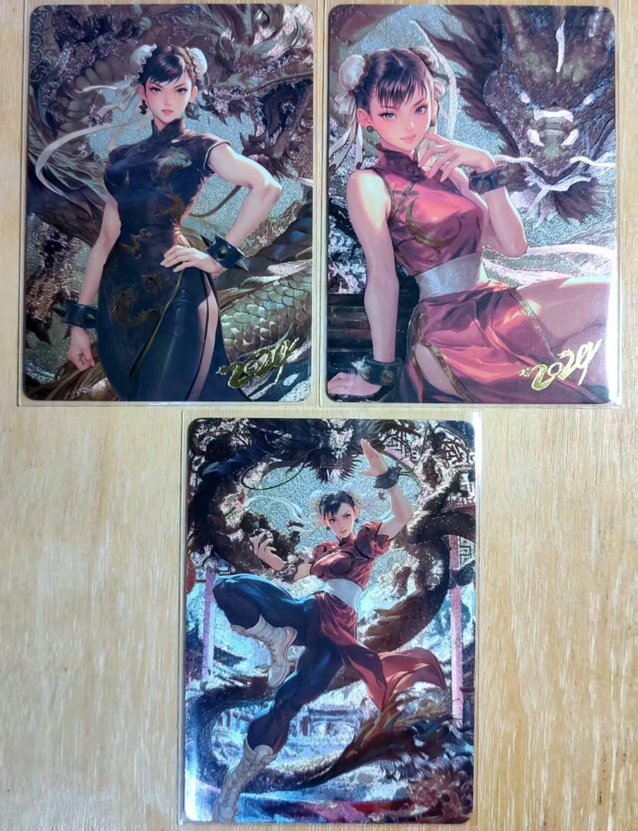 龙虎卡牌第六十场 - 猎虎师狂喜（无佣金，满120包邮，周六晚上结拍，欢迎送拍） 粗闪3张 街霸春丽 一套