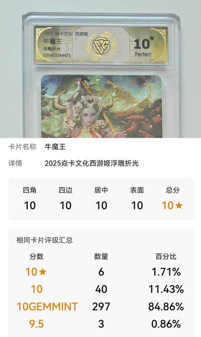 秋萤阁第27期 (10月22日周三晚上22点截拍，欢迎竞拍)  - 焱卡 西游姬2 牛魔王 浮雕折光 10星