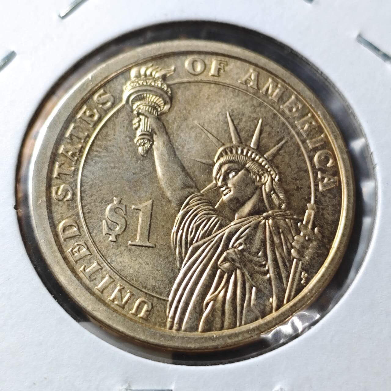 KK钱币收藏小铺  纪念币专场  2月预留时间 周末发货        2013美国第28届总统1元纪念币 