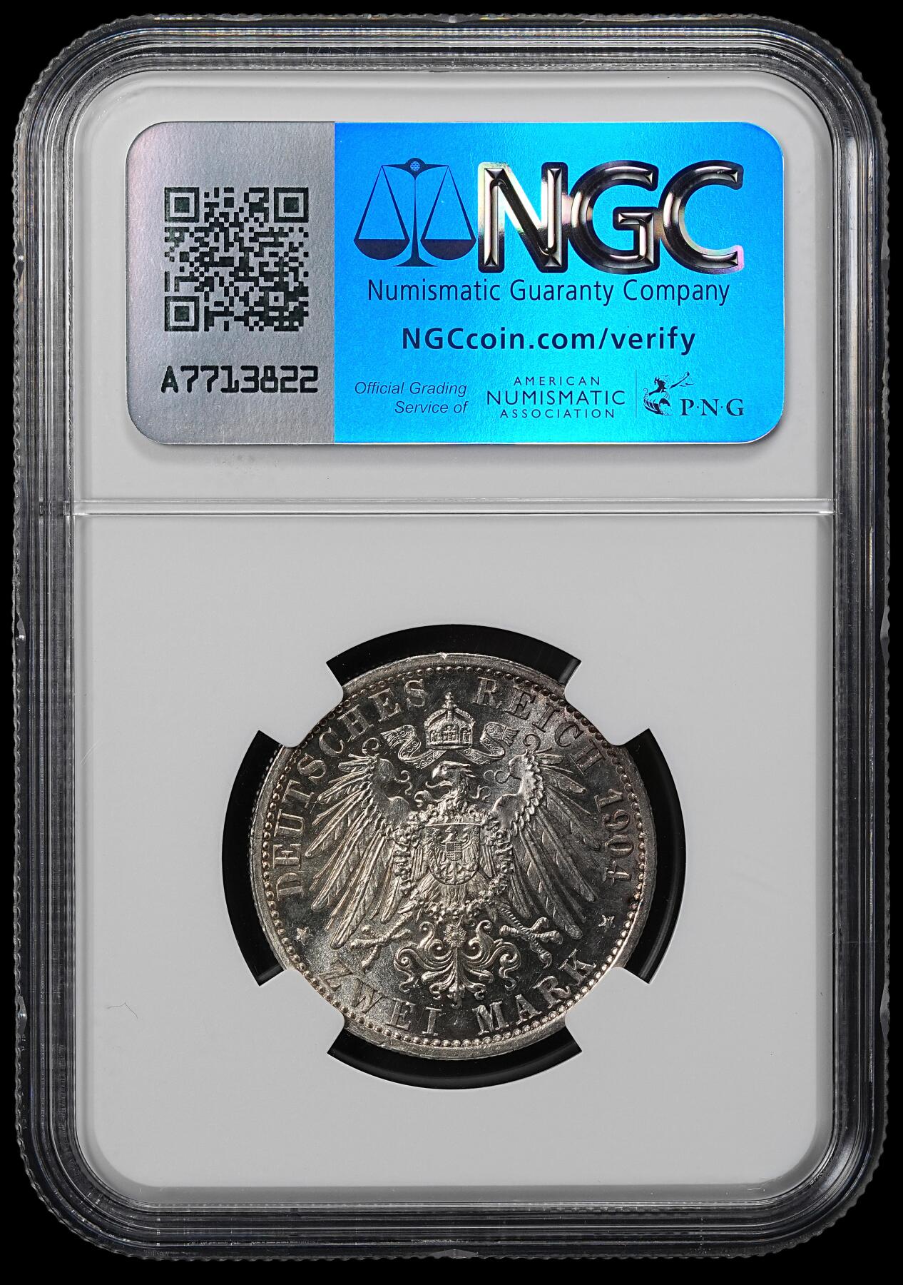 修遠堂世界钱币第九十期 NGC MS63 1904年黑森-菲利普一世诞辰400周年2马克银币