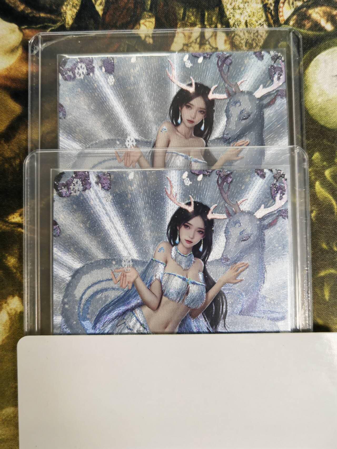 阳大大卡牌拍卖第77期（持续收拍品，周五晚上九点截拍，进群福利早知道） 卡卡有趣 上古十大女妖 西海鹿女渐变双服饰 折光粗闪 带卡膜卡夹
