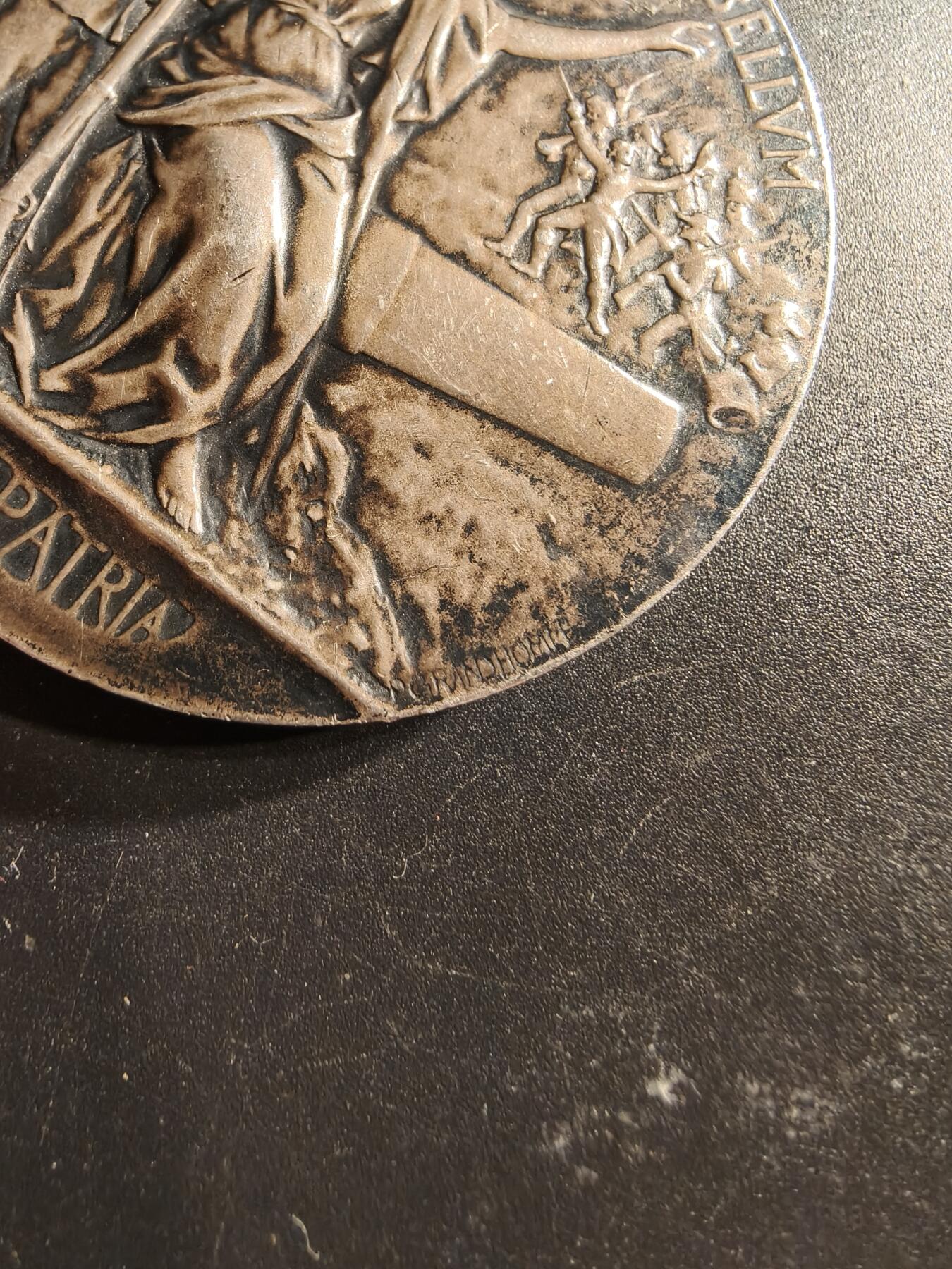 老王徽章第158期 法国军事准备体能训练镀银大铜章     直径50mm.   重量66.4g
