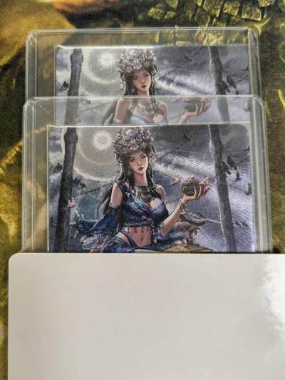 阳大大卡牌拍卖第77期（持续收拍品，周五晚上九点截拍，进群福利早知道） - 卡卡有趣 上古十大女妖 欧丽丝野渐变双服饰 折光粗闪 带卡膜卡夹